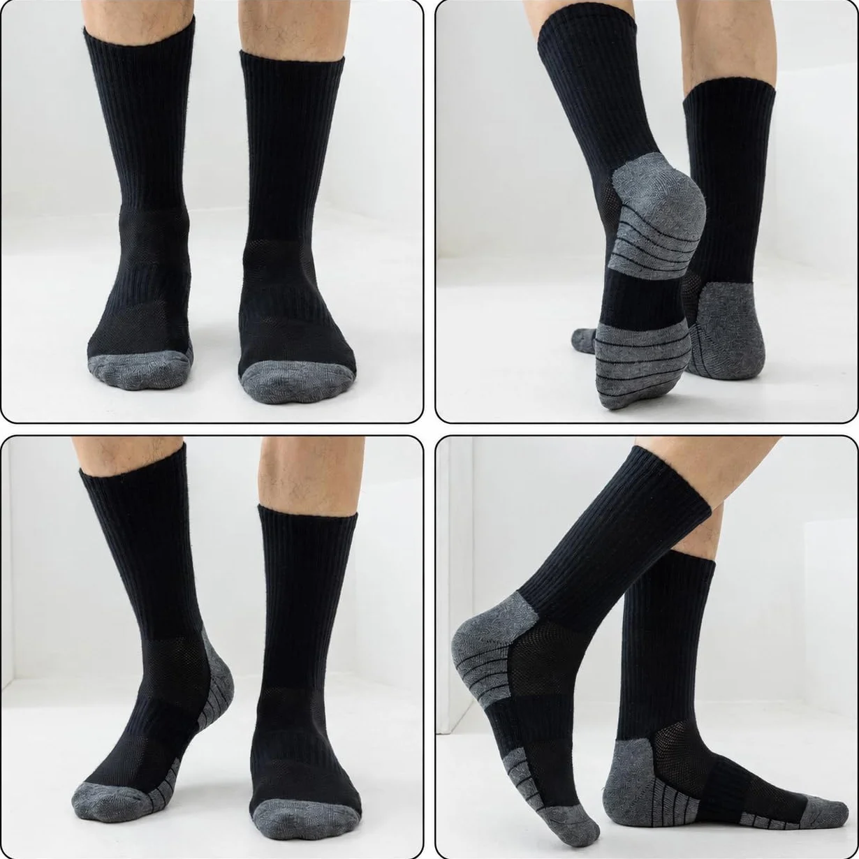 Niorasen Calcetines Hombre Mujer 6 Pares Algodón Transpirable Trekking Correr Amortiguación