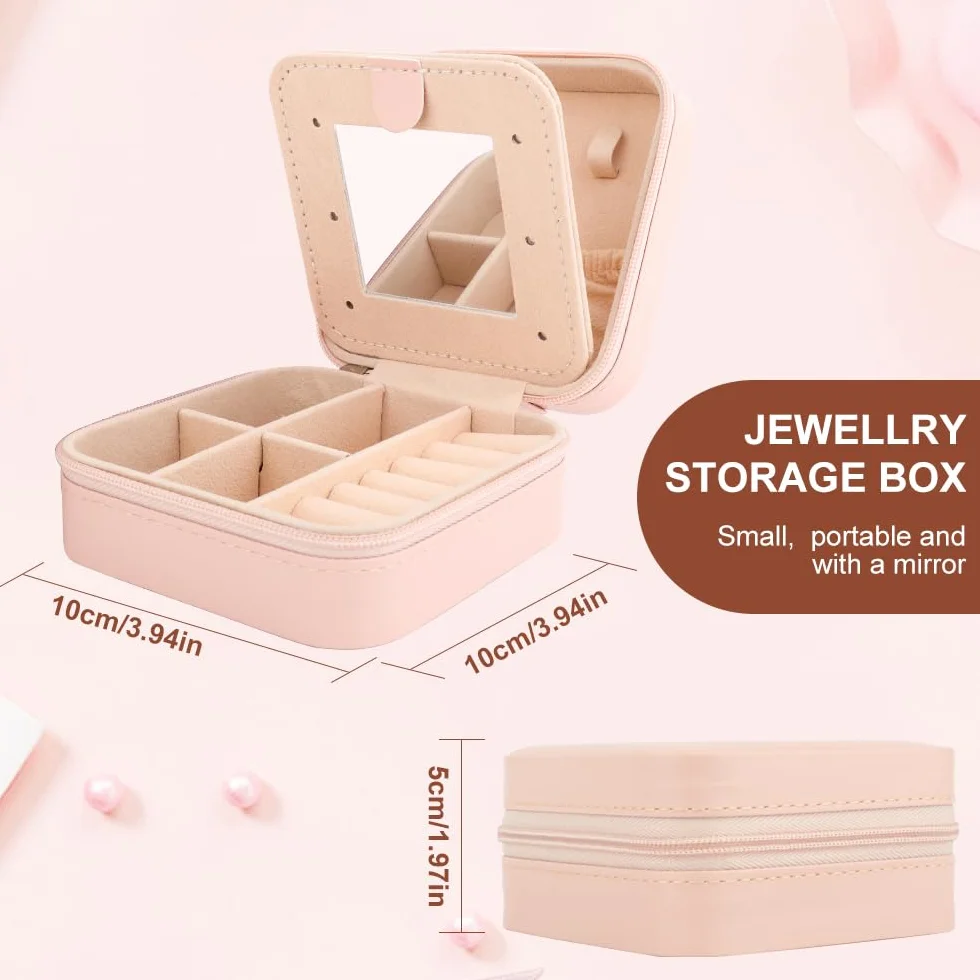Joyero de Viaje con Monograma y Espejo, Regalo para Mujer