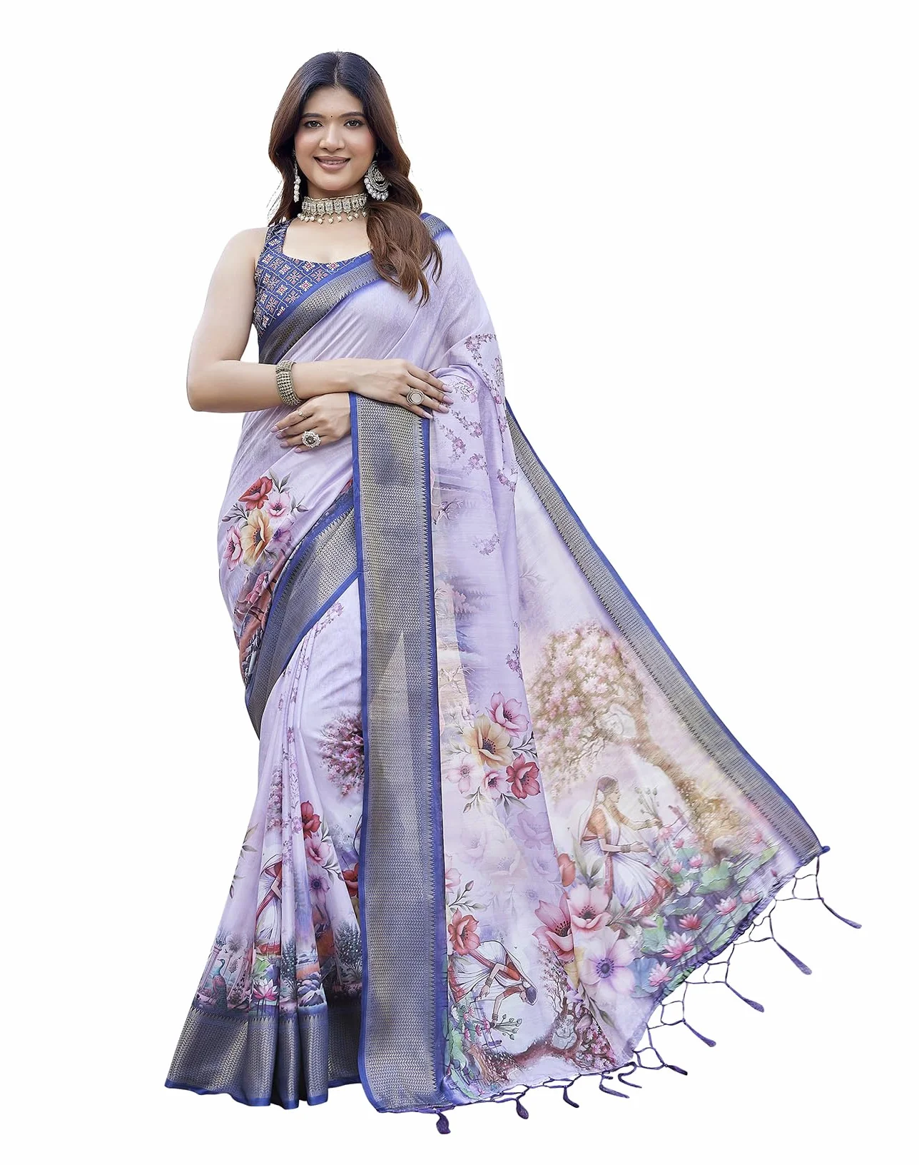 Yashika Banarasi Kanjivaram Sari de seda para mujer étnico