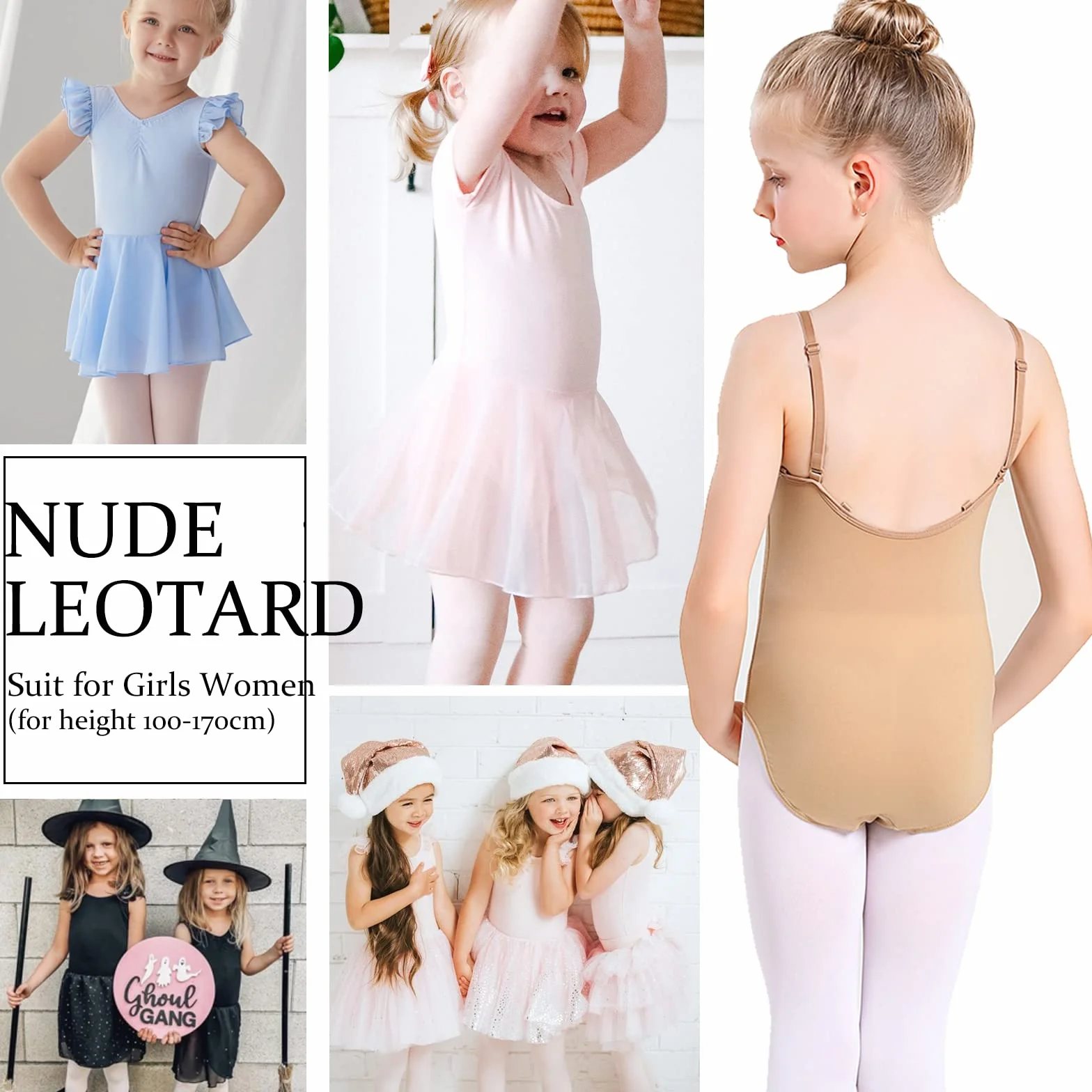 Maillot Ballet Niña Leotardo Sin Costuras Tirantes Ajustables Gimnasia Ritmica