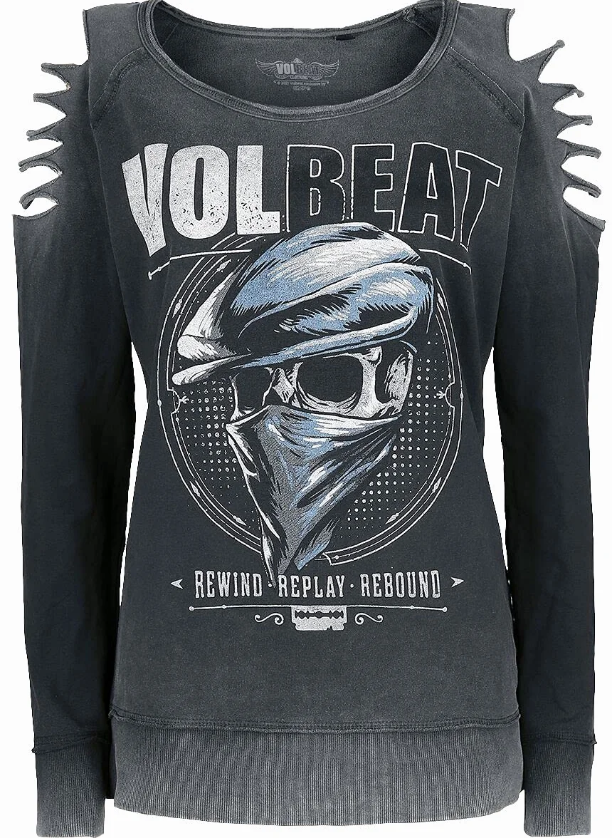 Volbeat Bandana Skull Sudadera Gris Mujer