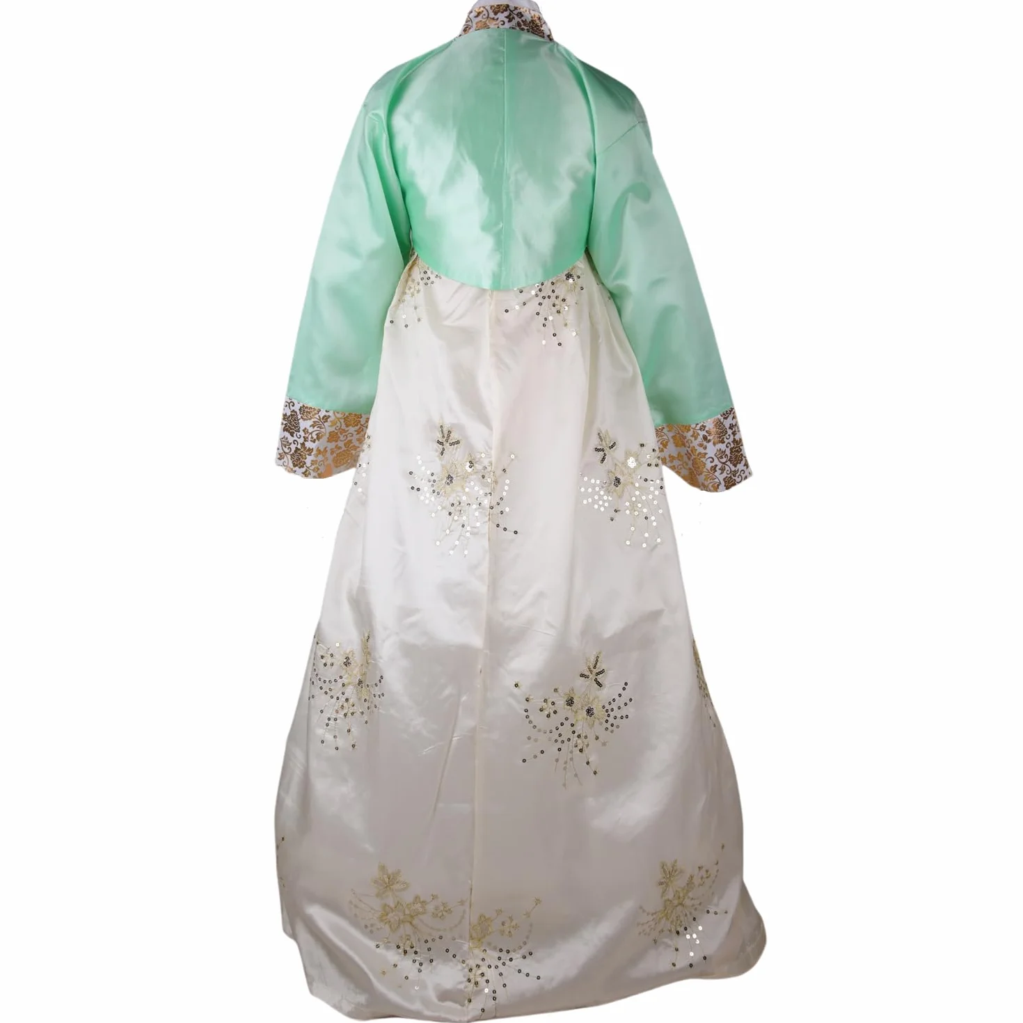 Hanbok tradicional coreano para mujer, vestido de manga larga con bordados florales