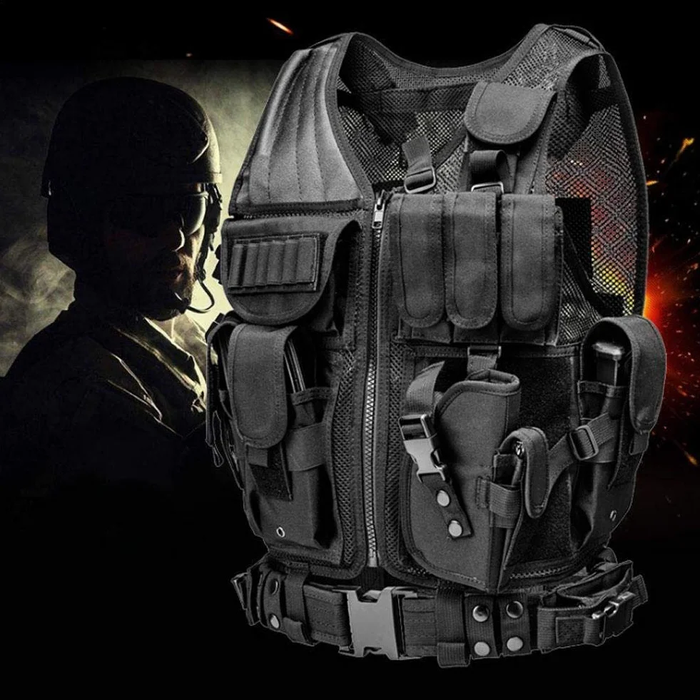 Chaleco Táctico Militar Poliéster Airsoft Caza Airsoft