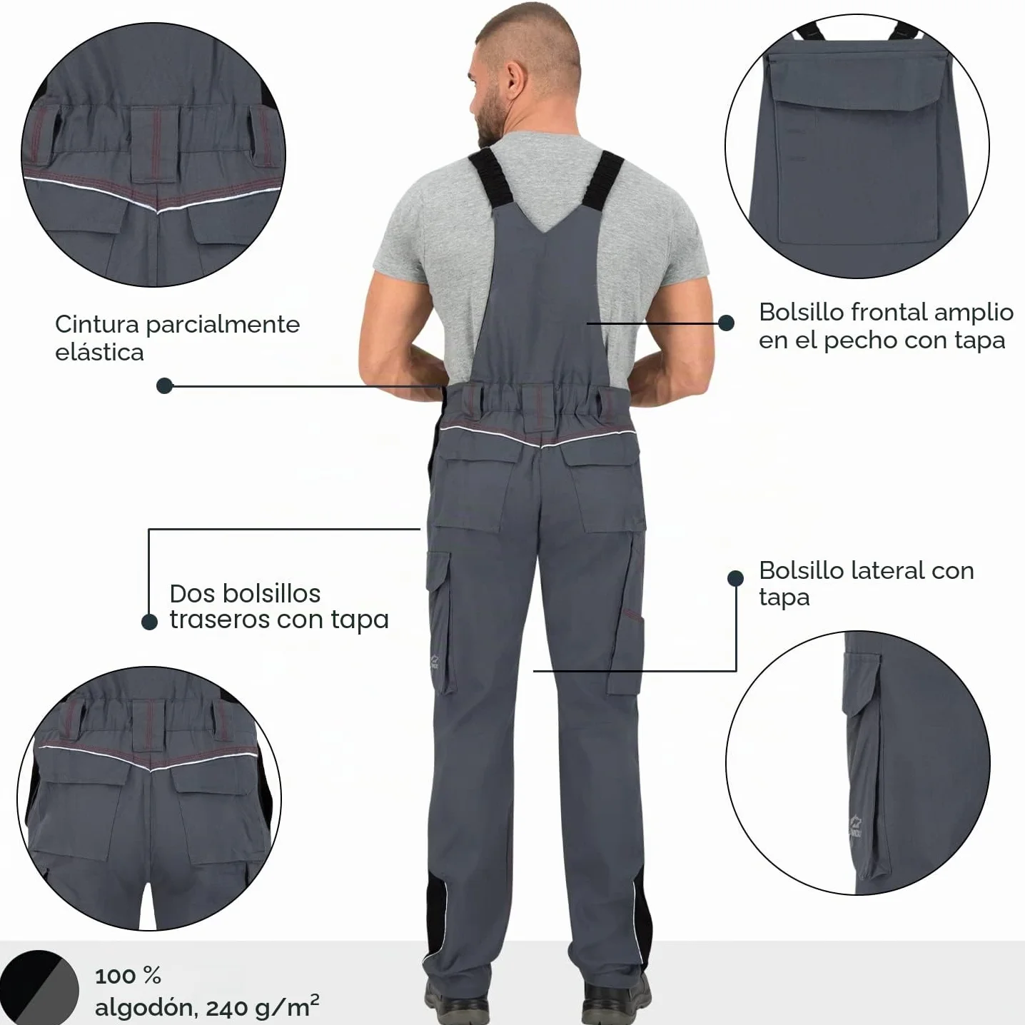 BWOLF RAPTOR Peto de Trabajo Hombre Algodón reflectantes