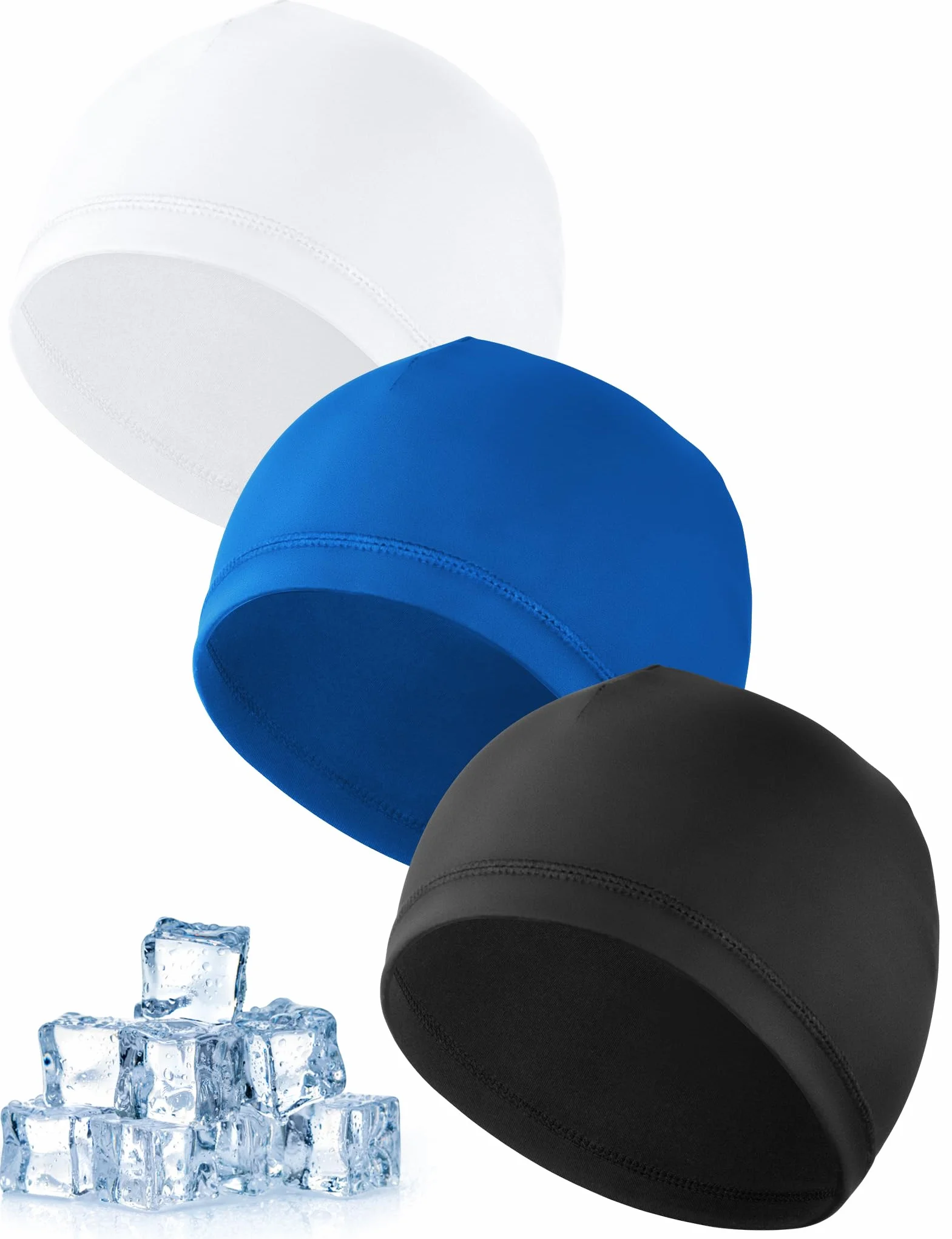 MELLIEX 3 Piezas Gorro Transpirable Seda Helada Running Skull Cap Multifuncional para Ciclismo Moto