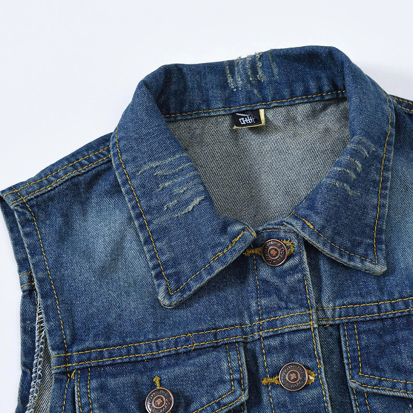 Chaleco vaquero sin mangas para mujer, chaqueta vaquera para otoño e invierno, efecto de lavado, botón hacia abajo, chaleco azul oscuro, chaqueta vaquera, chaqueta vaquera, chaqueta vaquera,