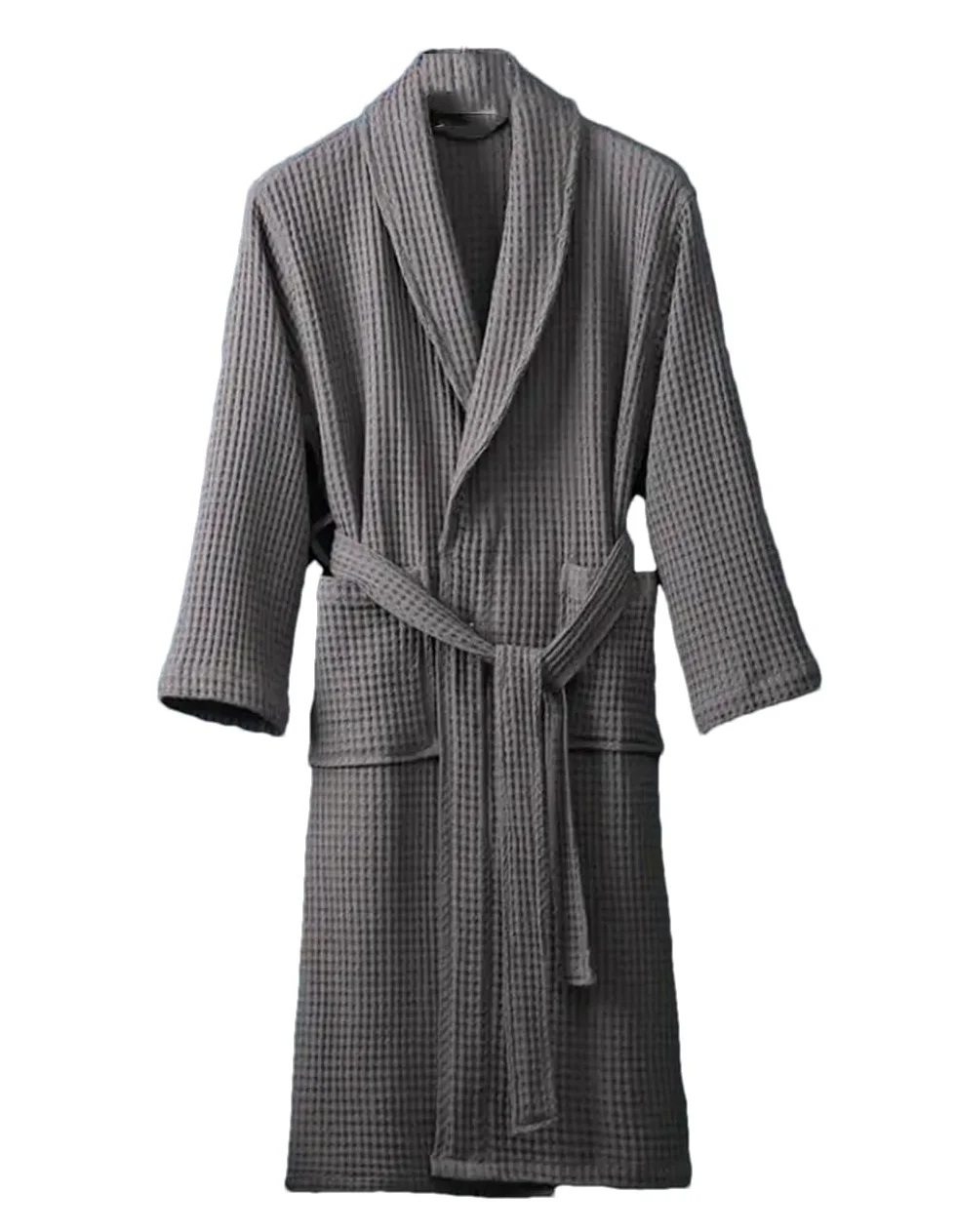 Albornoz de Hombre de Felpa para Hotel, para SPA y Piscina, de algodón, Suave, Talla Grande, Largo (Gris S)