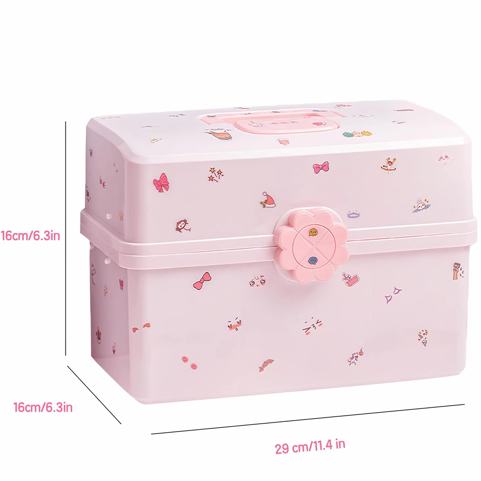 Caja de Almacenamiento Rosa para Accesorios de Cabello - Organizador