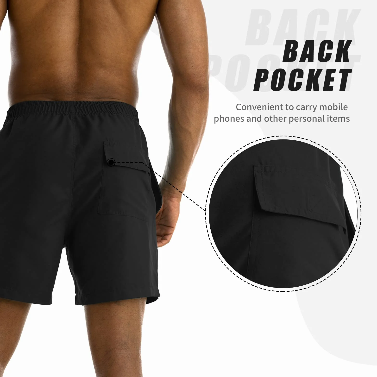 EDOTON Bañadores Hombre Pantalones Cortos de Baño Ligeros Secado Rápido Cintura Ajustable Bolsillos Natación Surf Informal
