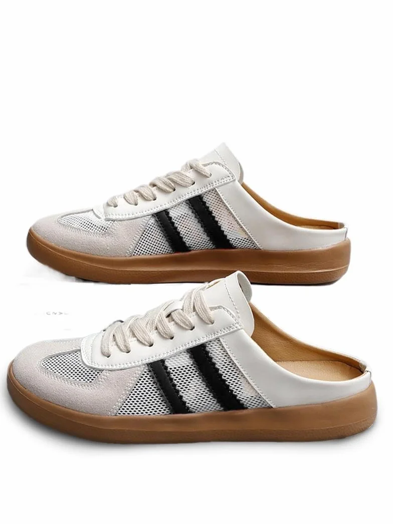 Geerta Zapatos deportivos mujer malla contraste cordones transpirables cómodos puntera redonda