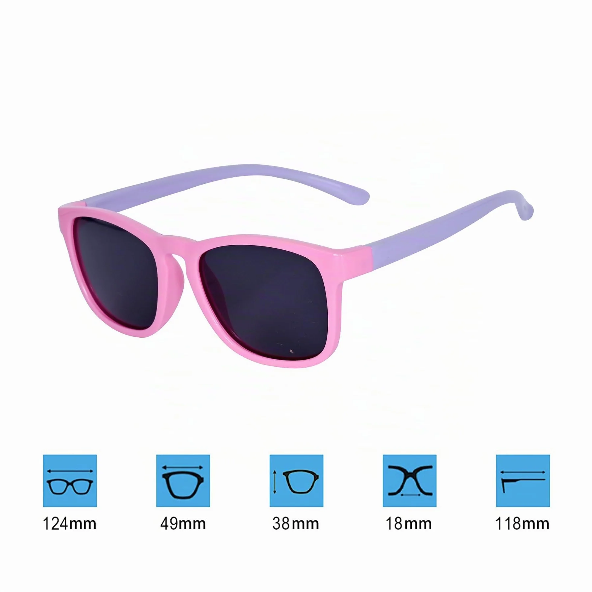 Gafas de sol polarizadas para niños 3-12 años con soporte y bolsa