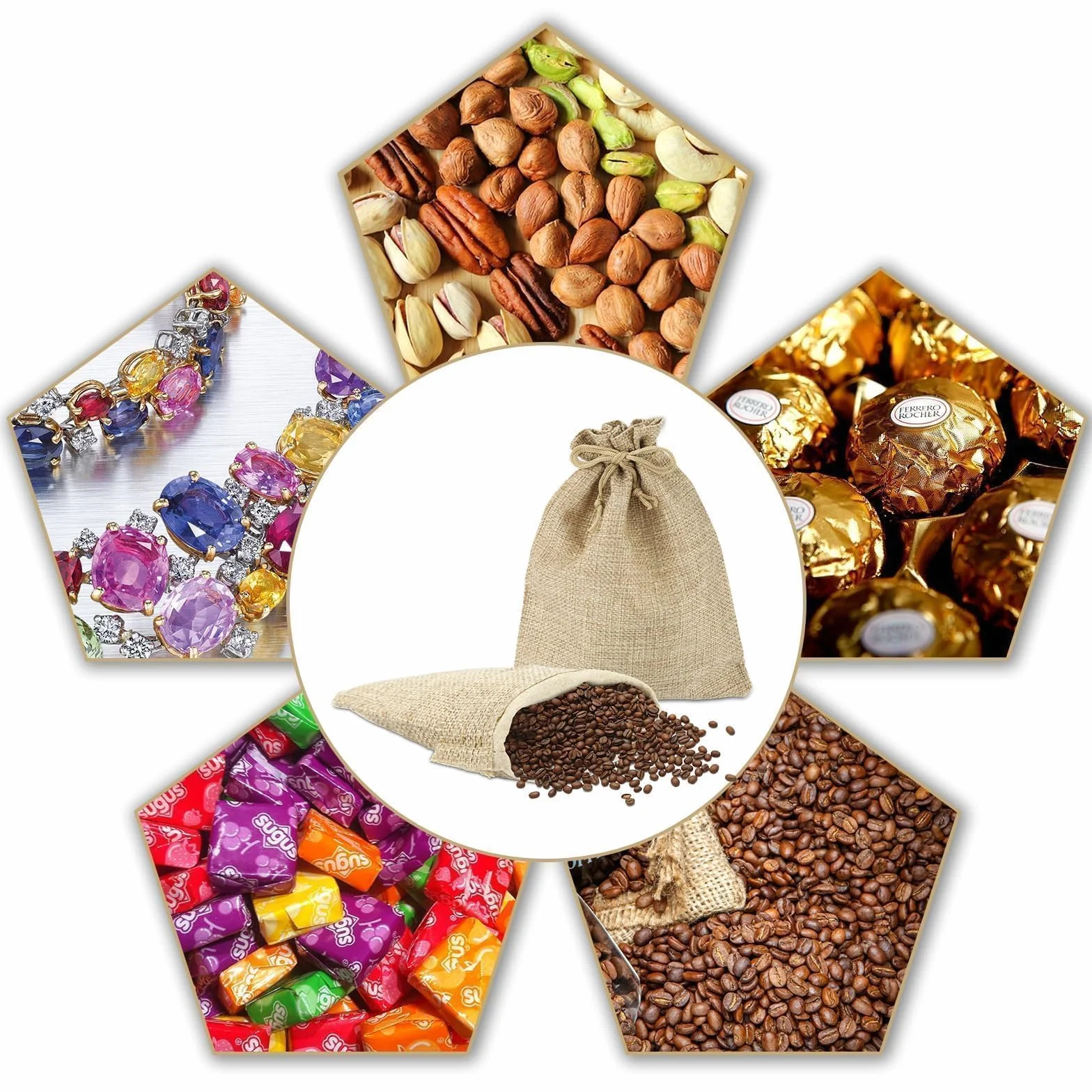 15x20cm Bolsas de Yute 20 Piezas Bolsitas de Tela Pequeñas con Cordón para Rellenar Bolsa Regalo Pequeña Reutilizables para Joyería Bolsas Regalos de Boda DIY Fiesta