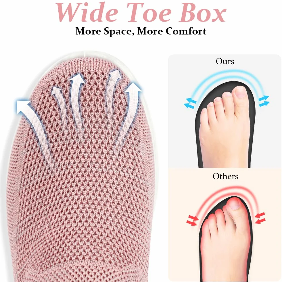 OFFCUP Zapatillas Sin Cordones para Mujer Ortopédicas Transpirables Rosado 38EU