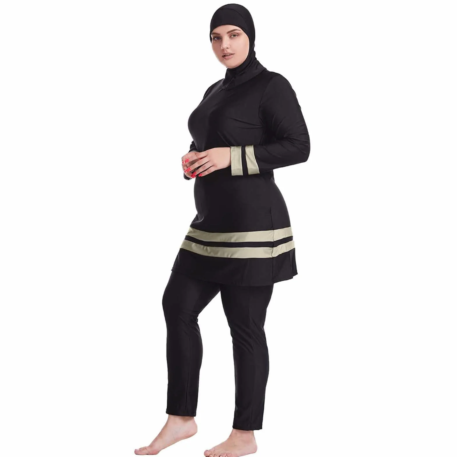 Burkini Traje de Baño Islámico para Mujer y Niña con Hijab, Cómodo Elegante Muslim Swimwear