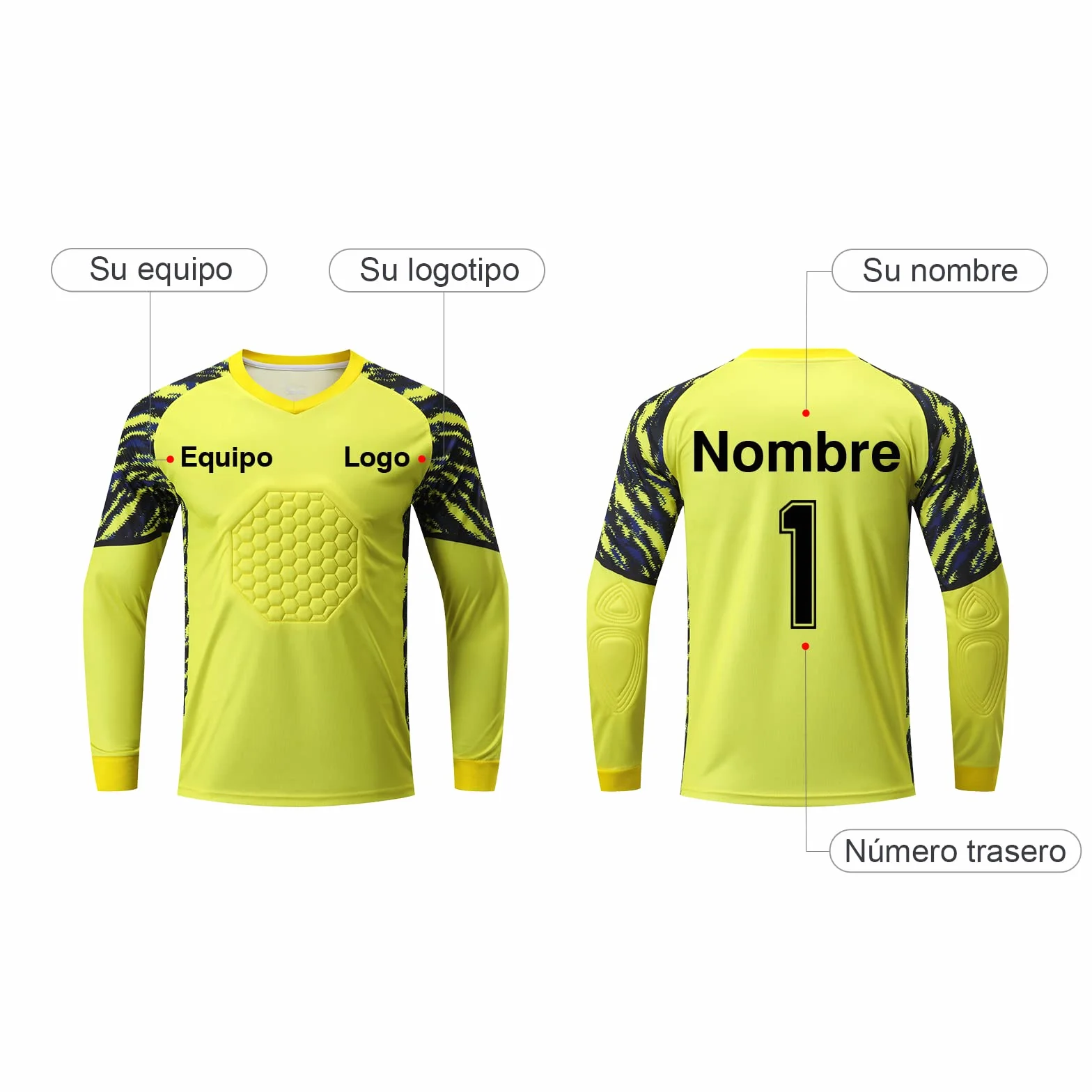 Personalizada Camiseta de Futbol y Pantalon de Portero para Niño con Tu Nombre y Número