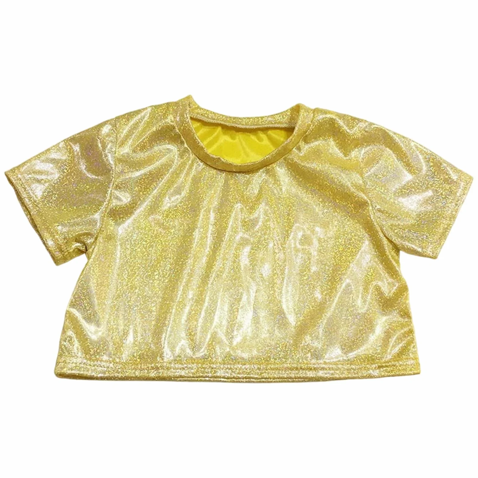 Camiseta Brillante Lentejuelas Crop Top para Niñas Bailar Gimnasia Animadoras Fiestas