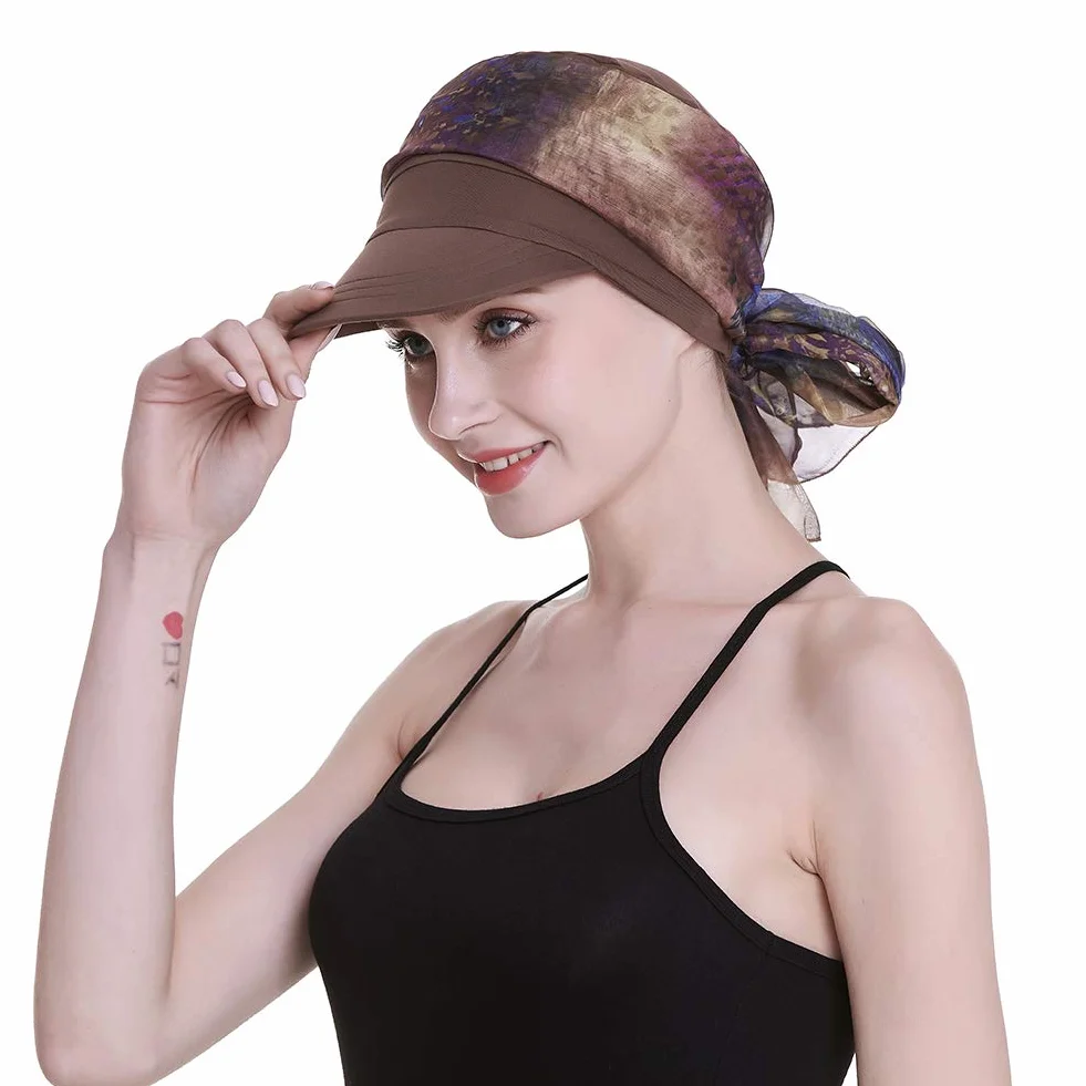 Gorra con pañuelo para quimioterapia para mujer Newsboy