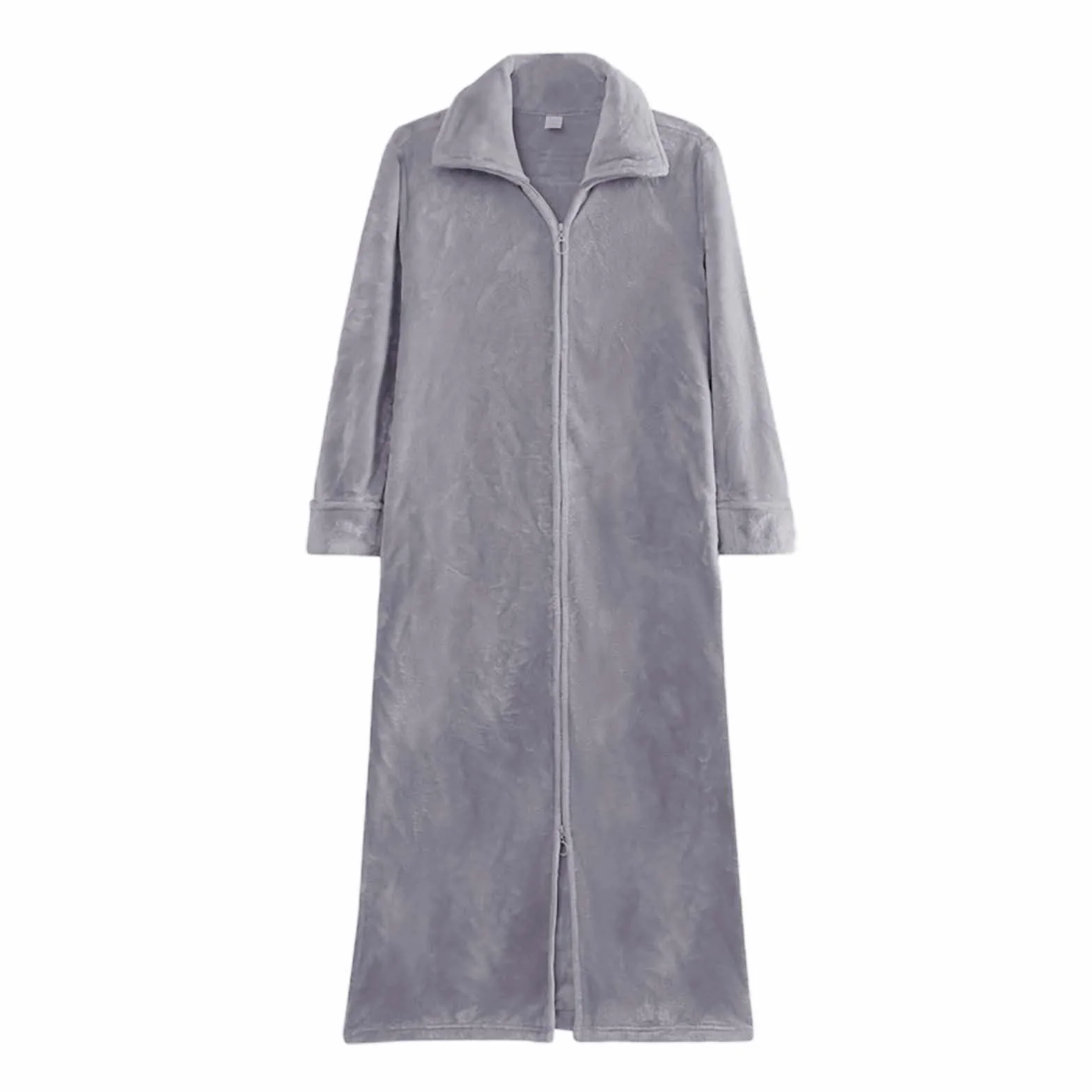 Albornoces ligeros para hombre, talla 4XL, bata de toalla con cremallera, bata de franela de forro polar suave, bata de baño de manga larga, ropa de dormir cómoda para el hogar, ropa de descanso