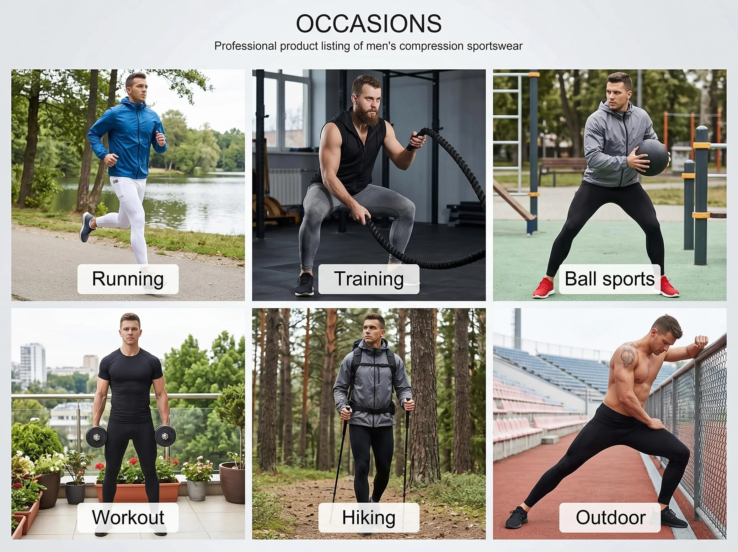 YUSHOW Mallas de compresión 3/4 hombre running entrenamiento secado rápido