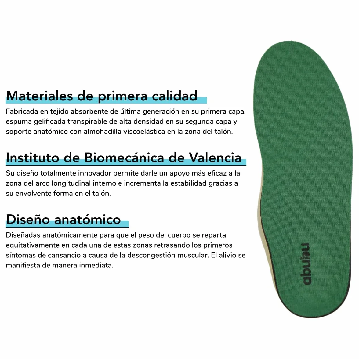 Plantillas Fascitis Plantar Anatómicas Abubu 42-43