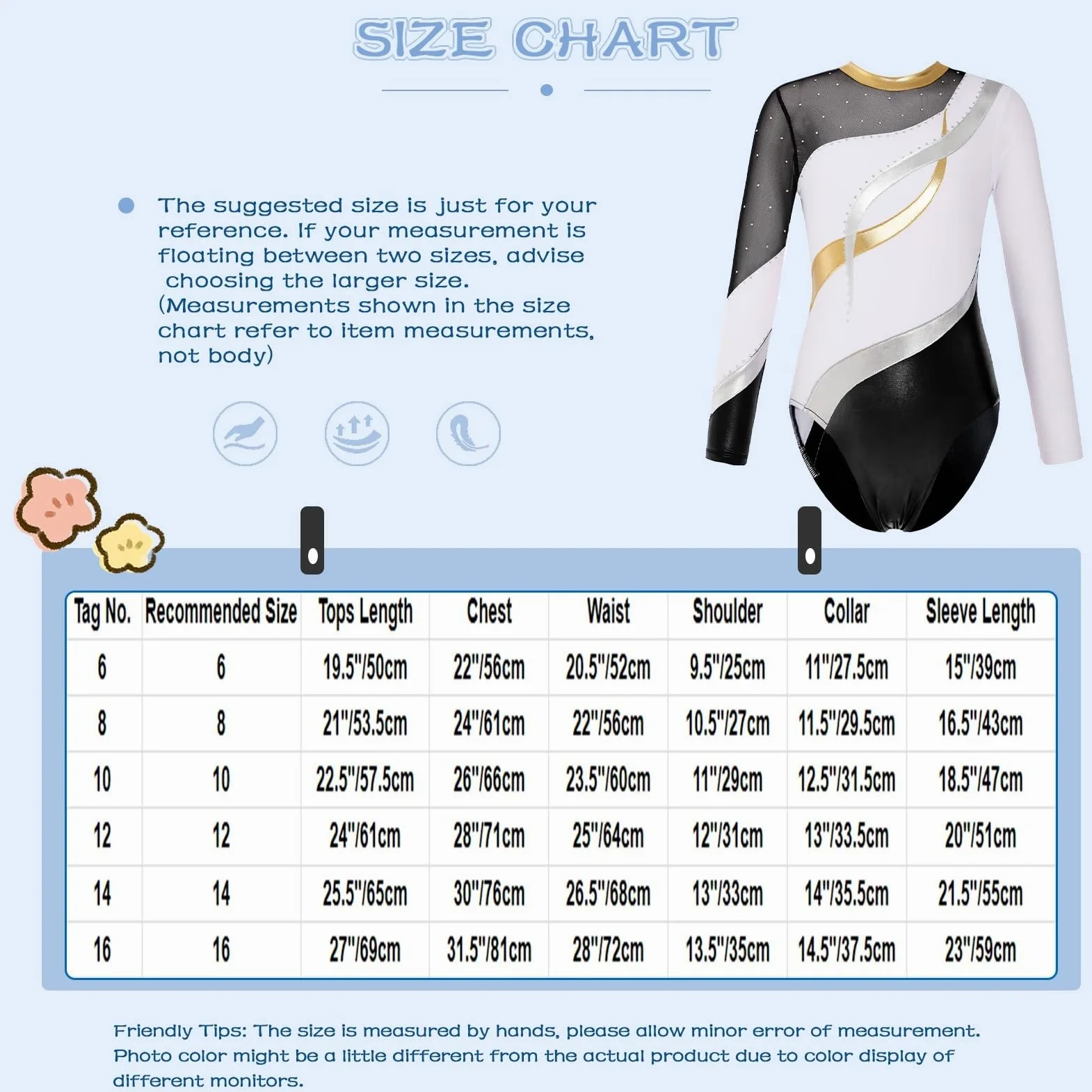 Maillot Gimnasia Ritmica niña Mallas de Baile de Ballet, Mono de Gimnasia for niñas, Mono de Patinaje de Retazos de Manga Larga, Ropa de Baile