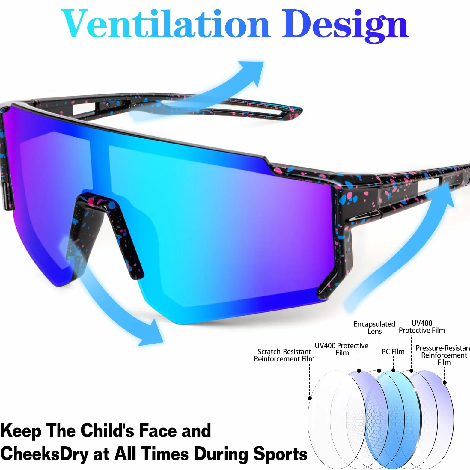 Gafas de Sol Polarizadas UV 400 para Niños Ciclismo Deportivas