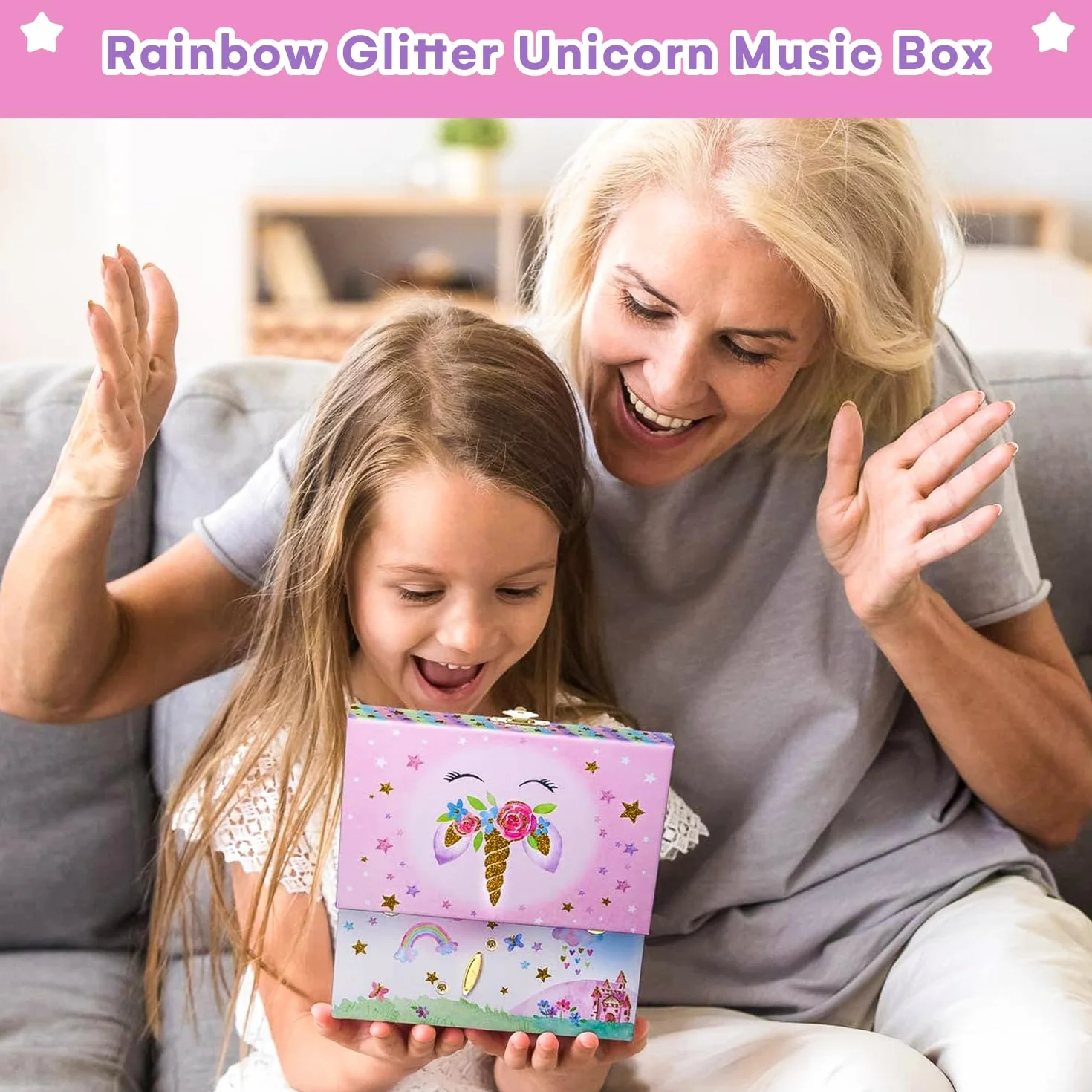 Jewelkeeper Caja Musical Unicornio para Niñas con Cajón Extraíble y Melodía The Beautiful Dreamer