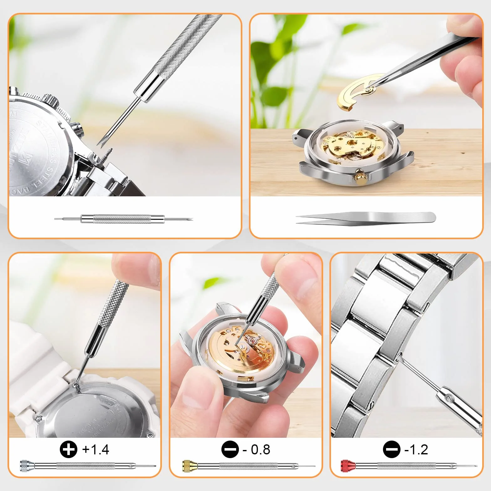 JOREST Juego de Precisión Destornilladores para Reloj y Gafas, Herramienta Abrir Relojes, Destornillador Cambiar Pilas