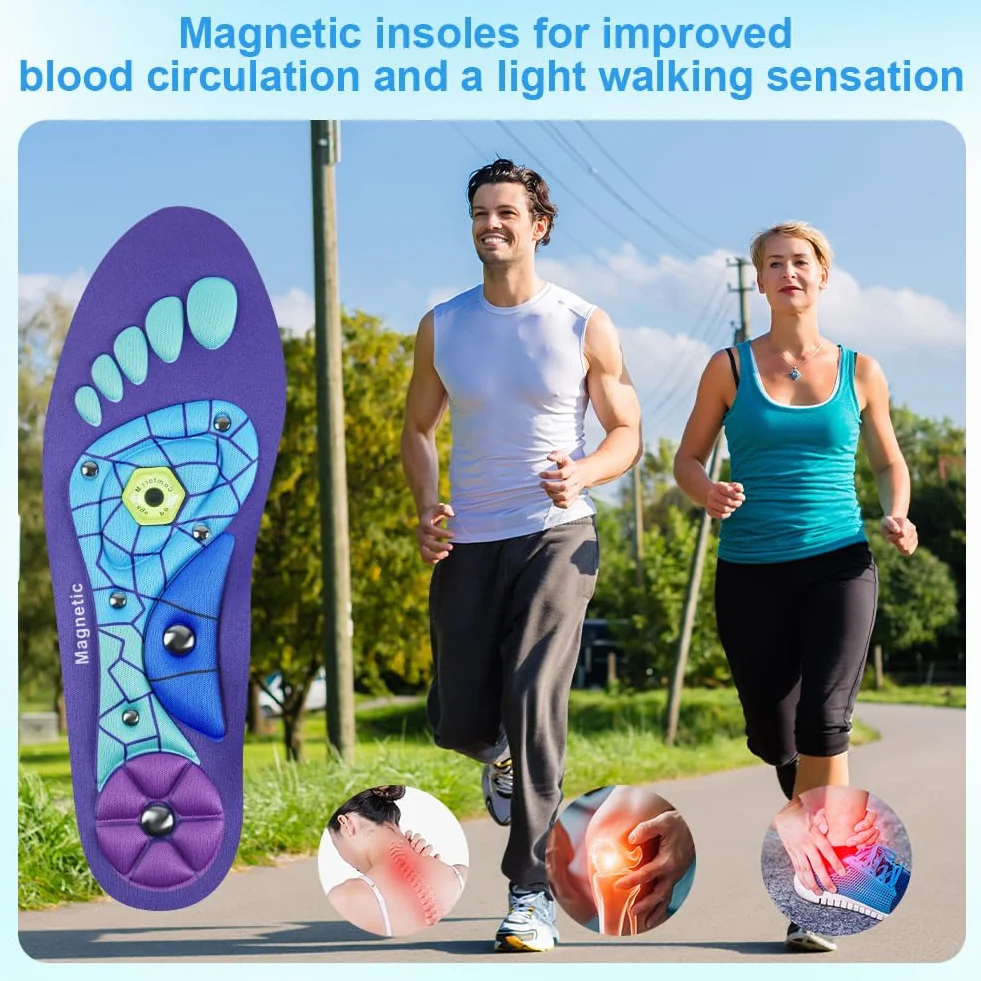 Plantillas Magneticas de Acupresión para Fascitis Plantar, Ortopedicas de Gel, Unisex 35-39