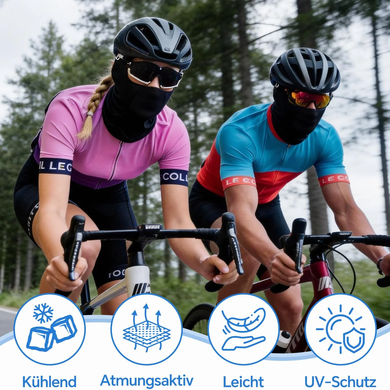 Pasamontañas transpirable para moto verano con agujeros gafas UV ciclismo bicicleta correr