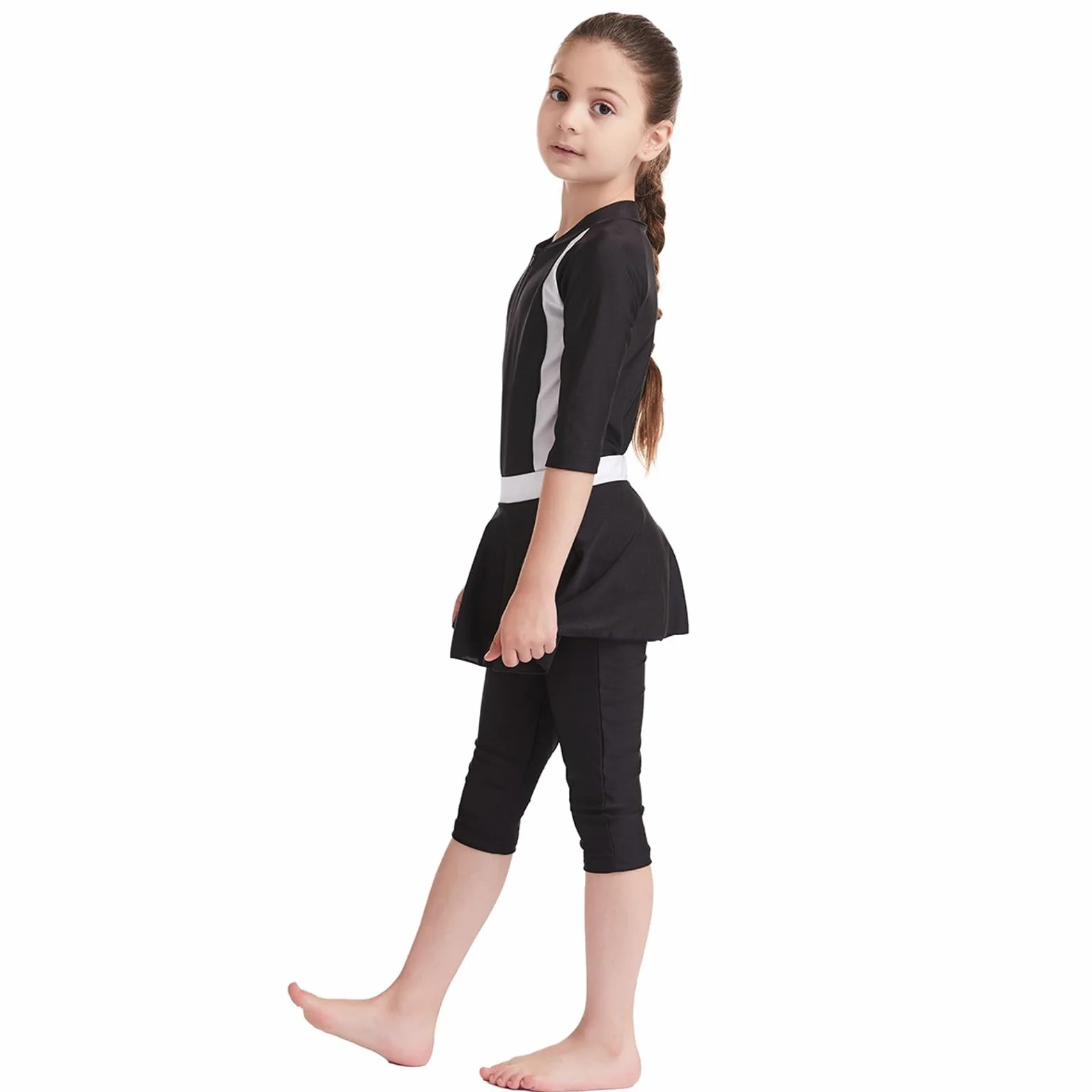 Burkini Niña Traje de Baño Islámico Cuerpo Completo Manga Larga