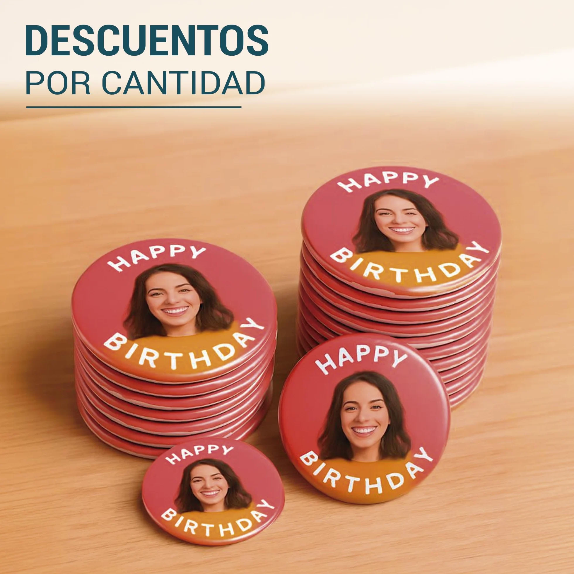 Chapa Personalizada 59mm Pin para Eventos 15 Unidades Pack Despedida Soltera Recuerdos Boda Graduación
