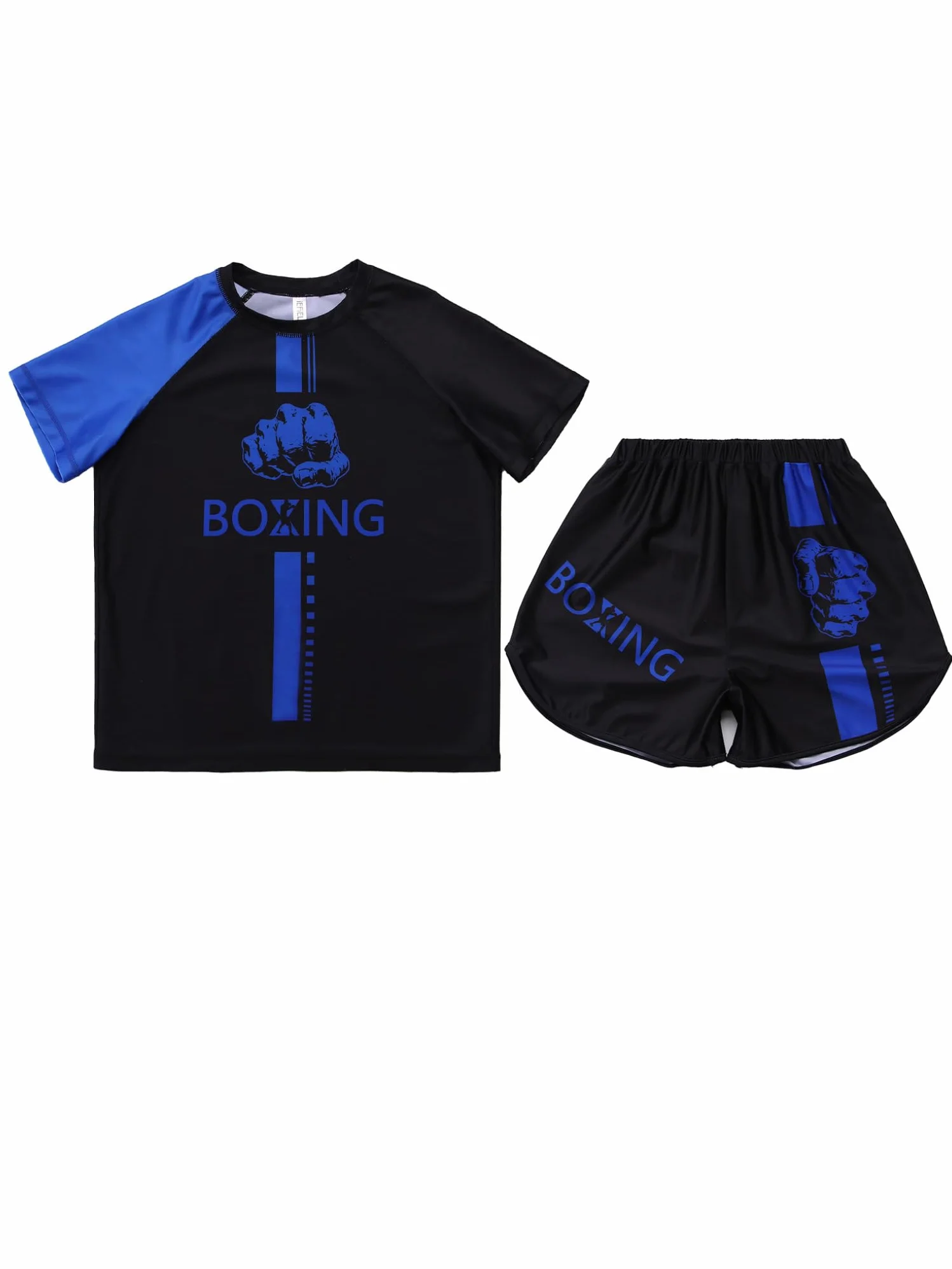 Conjunto Muay Thai Camiseta Pantalones cortos Boxeo MMA Kickboxing Traje Entrenamiento 5-16 Años