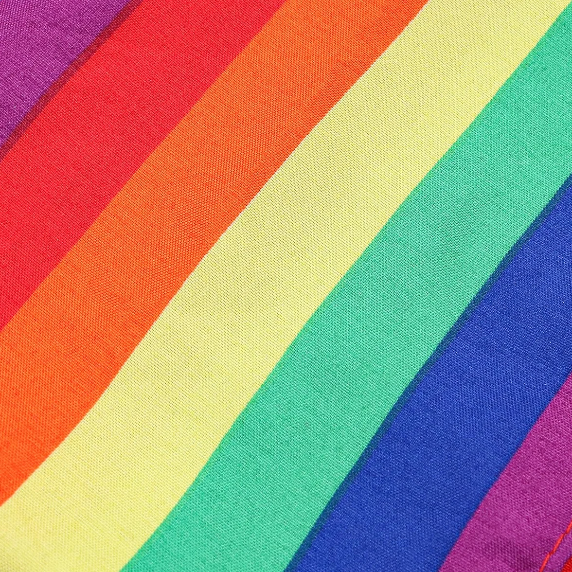Paquete de 2 bandanas de arcoíris con rayas coloridas, diadema cuadrada del orgullo LGBT, accesorios para hombres y mujeres, disfraz de celebración de fiesta gay, blanco, 1