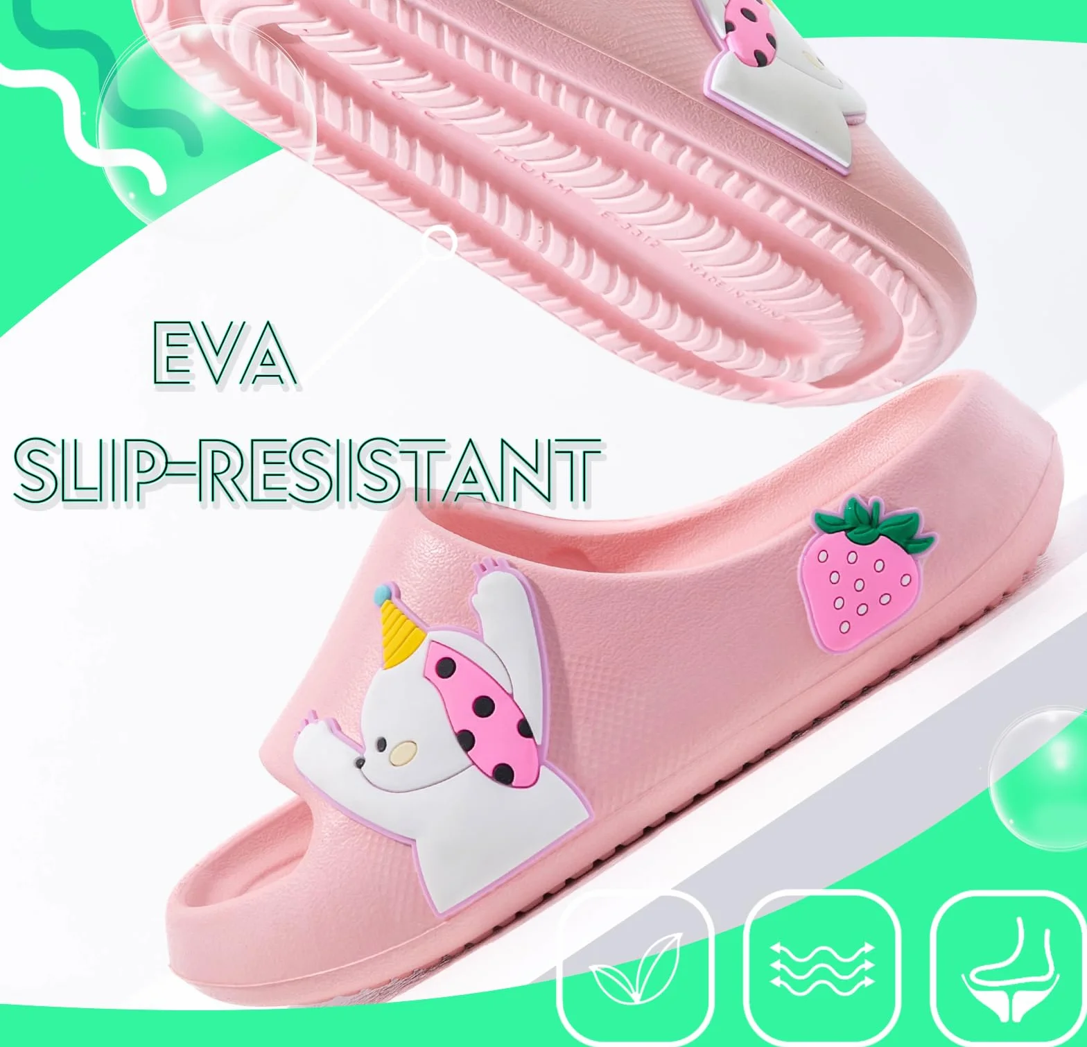 Chanclas de Baño Antideslizantes para Niños y Niñas Ultraligeras 130g Tallas 26-38 EU Sandalias EVA Playa Piscina