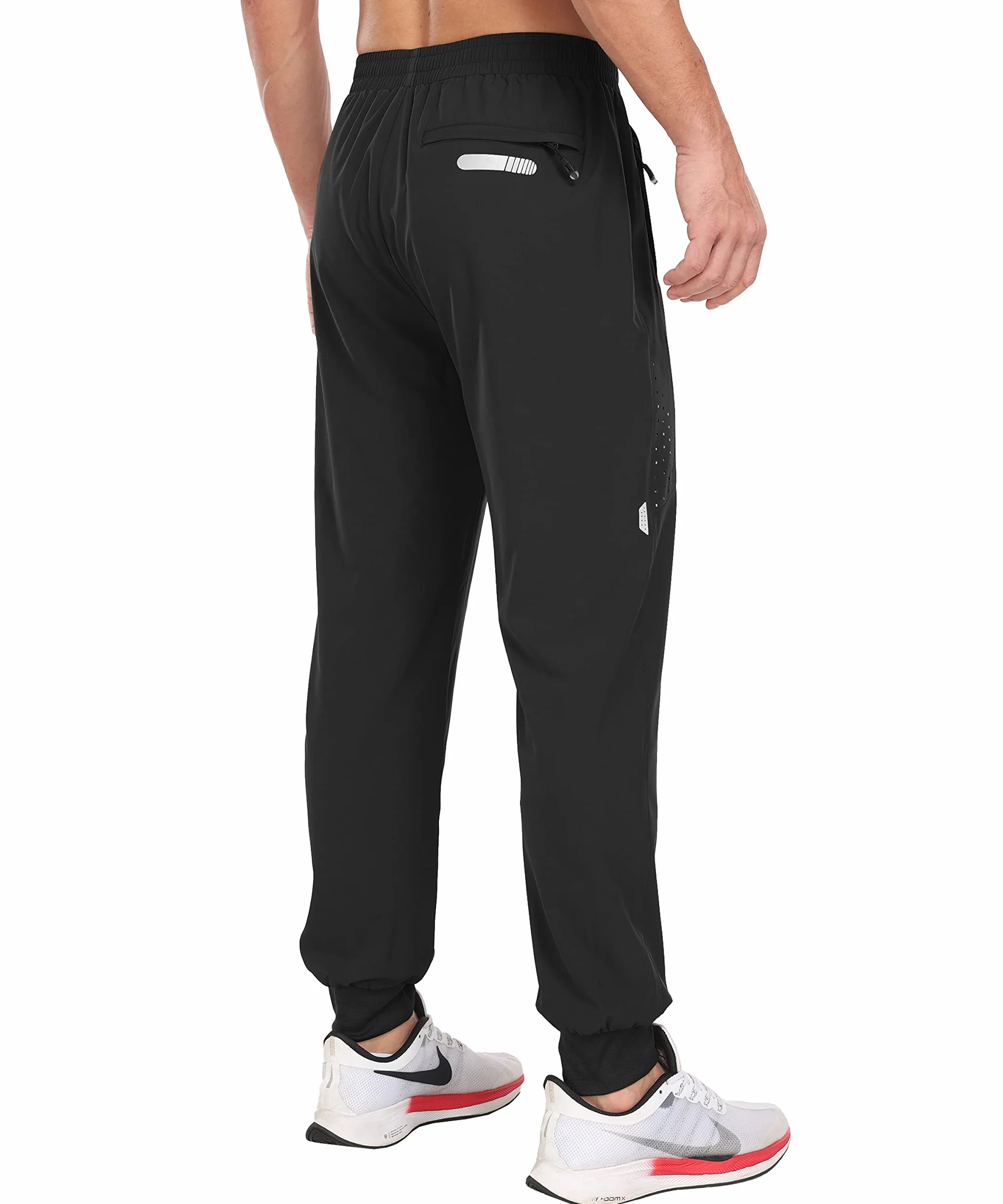 MoFiz Pantalones Deportivos Ligeros Hombre Pantalón Largo Secado Rápido Jogger con Bolsillos Cremallera