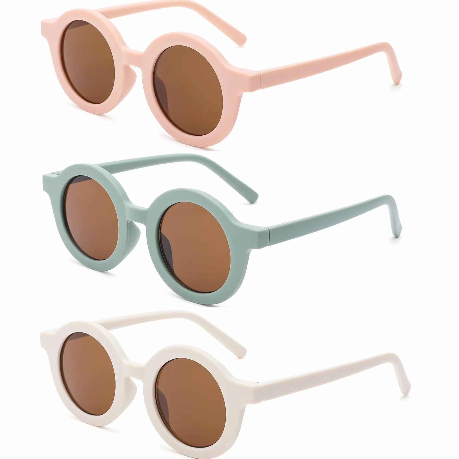 Gafas de Sol Infantiles 3 PCS UV 400 Redondas para Niñas