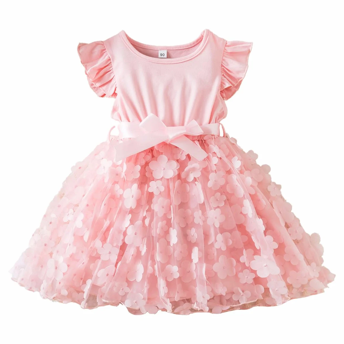 Vestido Tutú Floral Cielo Estrellado para Niña Pequeña Fiesta de Verano