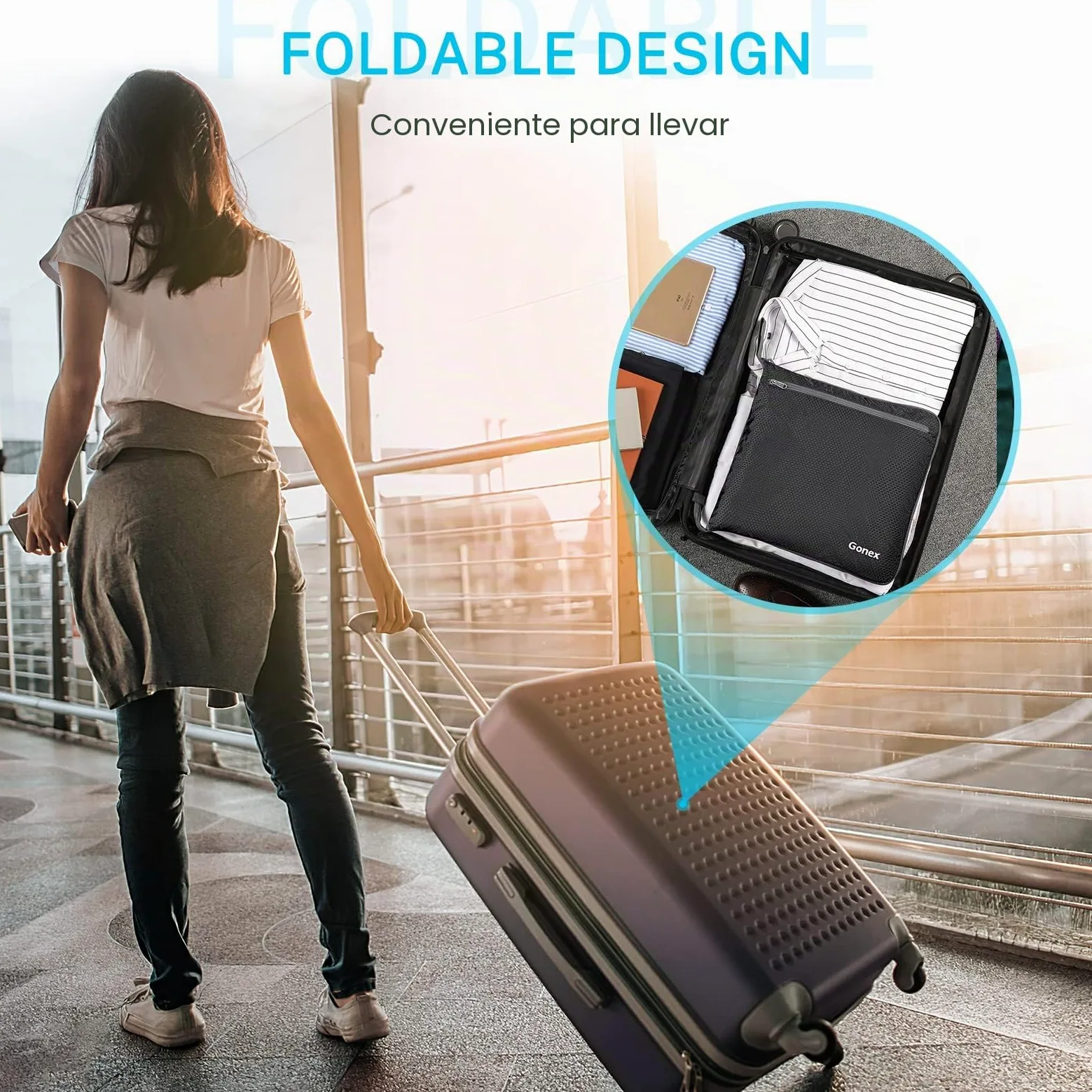 Bolsa de viaje Gonex ligera, plegable 60L / 80L / 100L, bolsas Duffel, bolsas para el fin de semana/bolsa de deporte para viajes, deportes, gimnasio, vacaciones, color gris, tamaño 80L | 210D - Cinta de nailon de nido de abeja, impermeable, varios compart