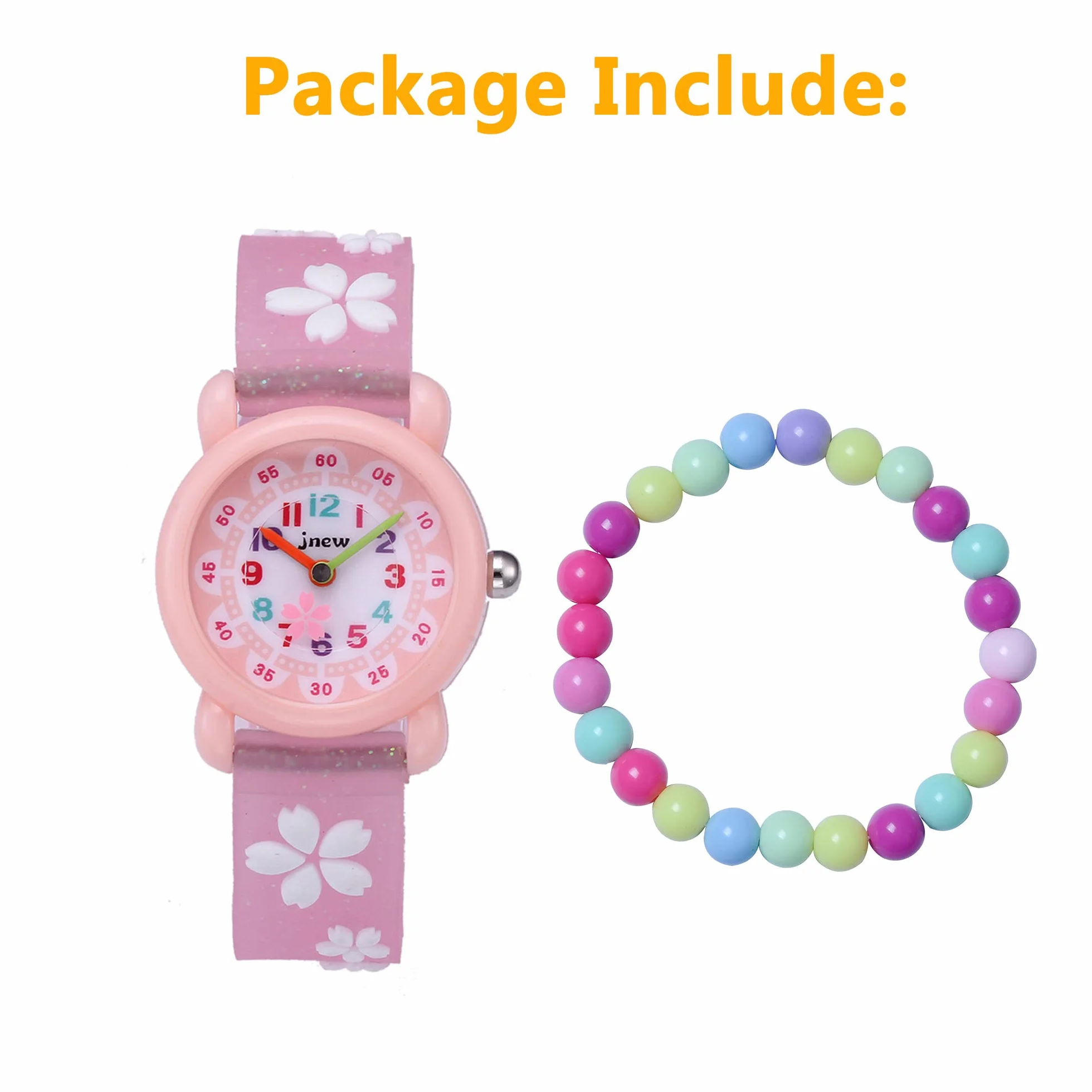 Reloj de Pulsera para Niñas Analógico Cuarzo 3ATM Impermeable 3D Dibujos Animados Correa Silicona