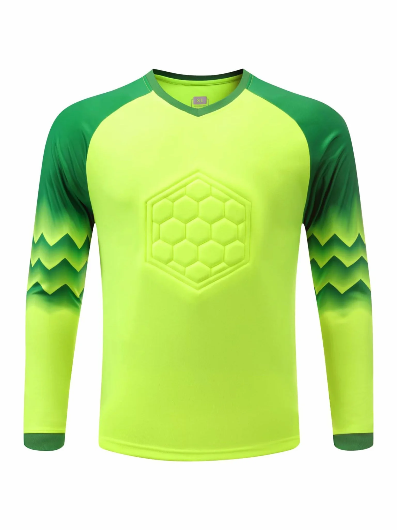 Camiseta de portero de fútbol para hombre, acolchada de manga larga, deportiva