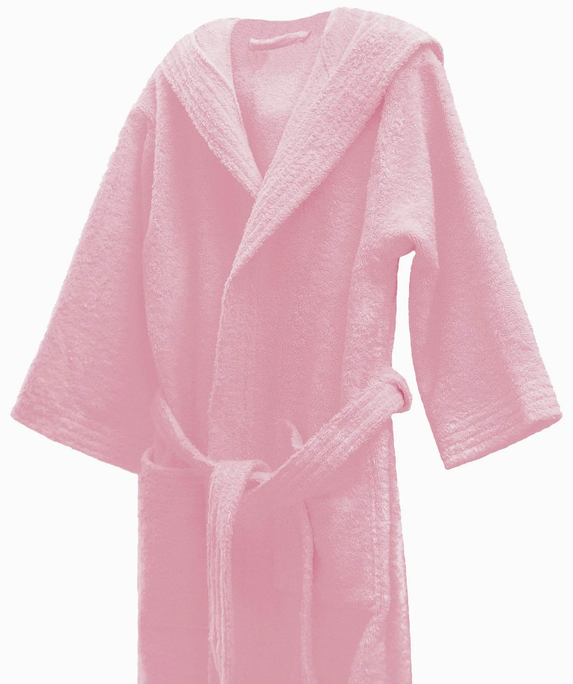 Lasa Home Basic Kids - Albornoz con Capucha para niños de 8 años, Color Rosa