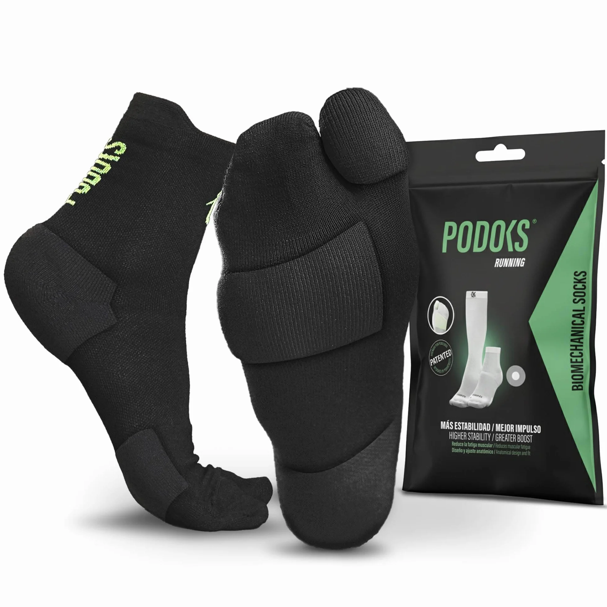Calcetines Running PRO Hombre Mujer Compresión Deportiva Almohadillado Alivia Fascitis Plantar Padel Crossfit