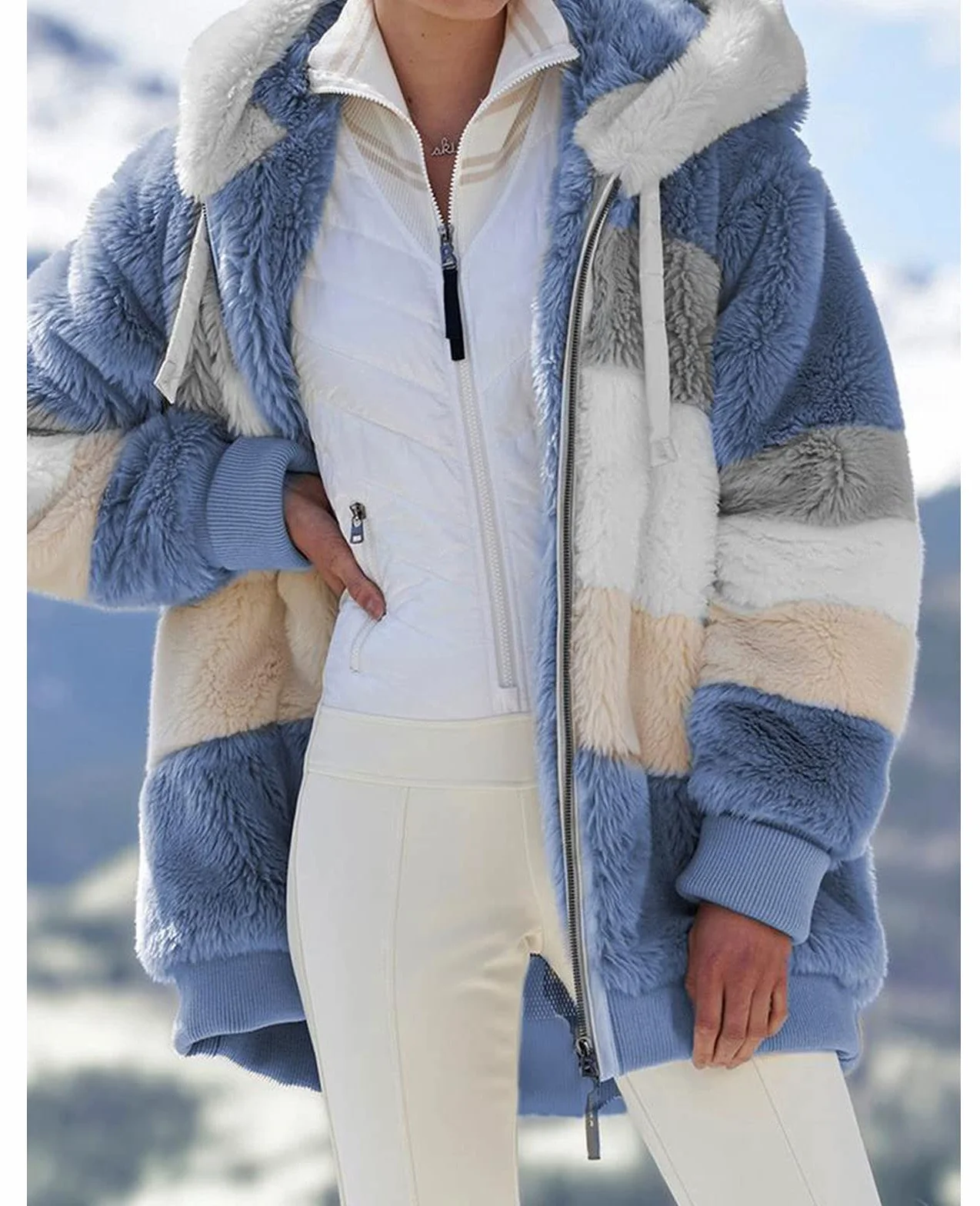 ABINGOO Mujer Abrigo Invierno Chaqueta Talla Grande Sudaderas con Capucha Grueso Cálido Outerwear Bolsillo Cremallera Cardigan