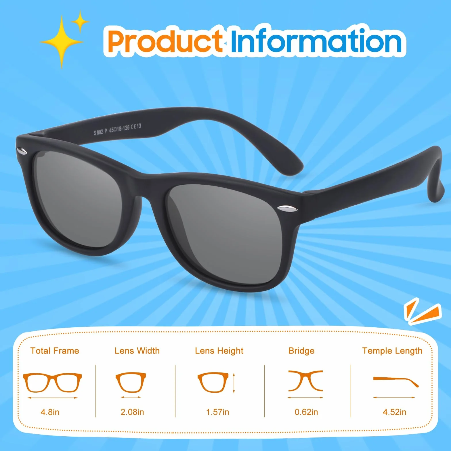 Gafas de Sol Polarizadas Niño Niña 3-10 Años UV400 Protección Flexibles Goma Infantiles