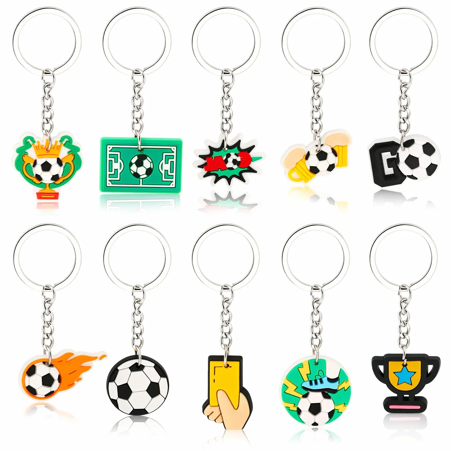 Llavero de Fútbol Mundial 2026, 10 Piezas PVC Copa del Mundo, Llaveros Deportivos Personalizados