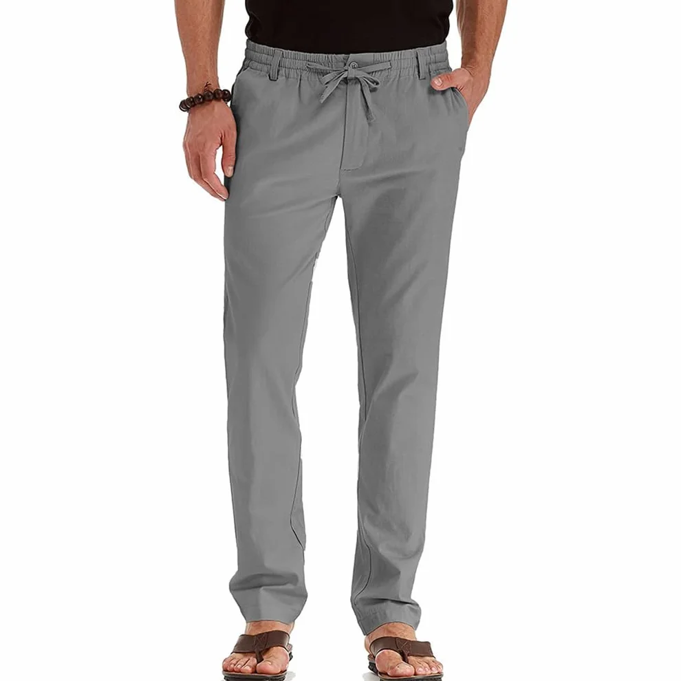Pantalones Hombre Verano Casuales Anchos Largos Poliéster Chándal Jogger Deportivos Running Gimnasio