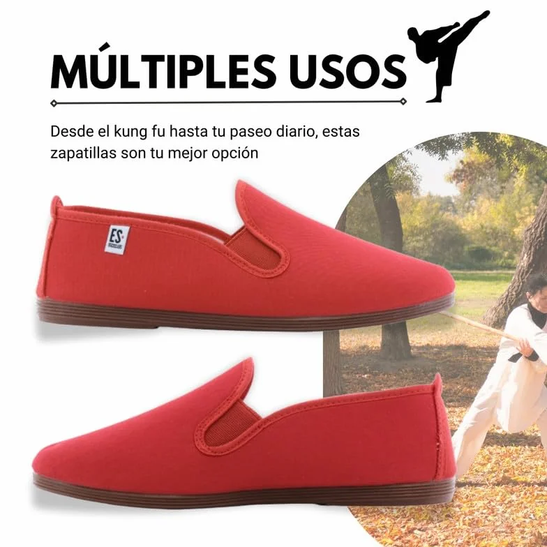 Zapatillas de lona Kung-Fu Escoolers E55 Rojo 37