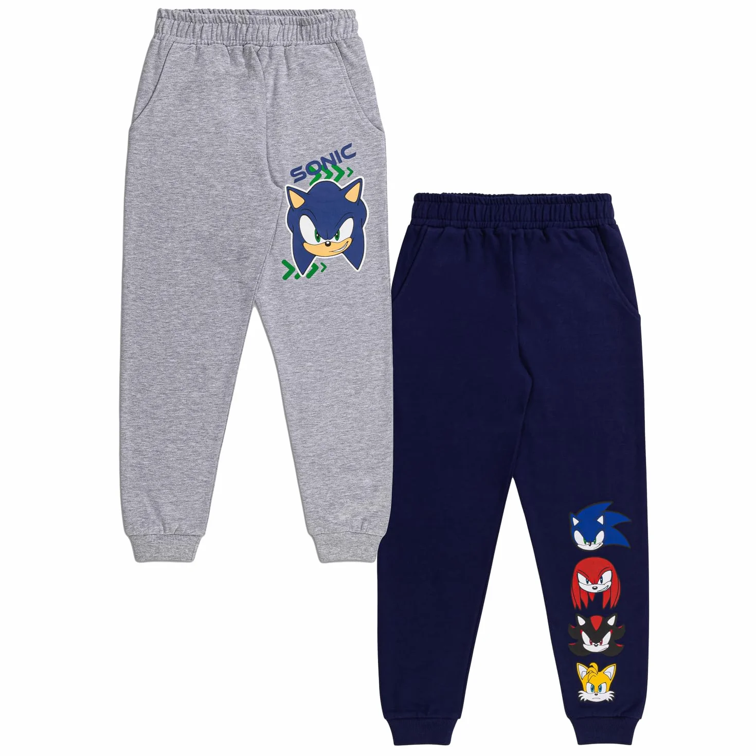 SONIC THE HEDGEHOG Paquete de 2 pantalones de chándal para niños deportivos