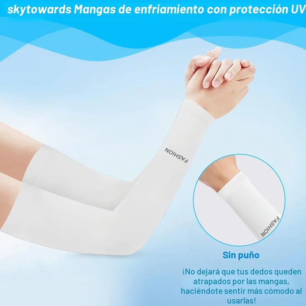 Mangas para Brazo Elásticas de Protección UV Enfriamiento Transpirables para Ciclismo Deportes